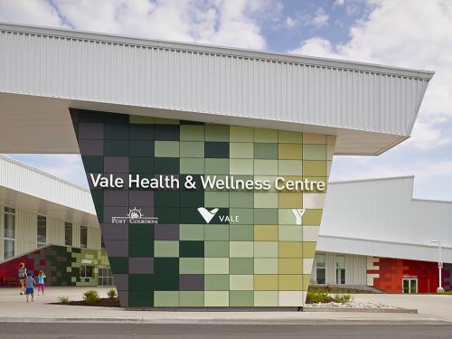 Vale Health & Wellness Centre's Entrance Pillar